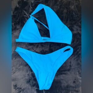 Xhilaration Bright Blue Bikini Set; fits like a small